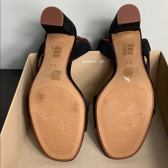 NIB Madewell The Liv Black Suede Sandal Heels - Picture 11 of 13